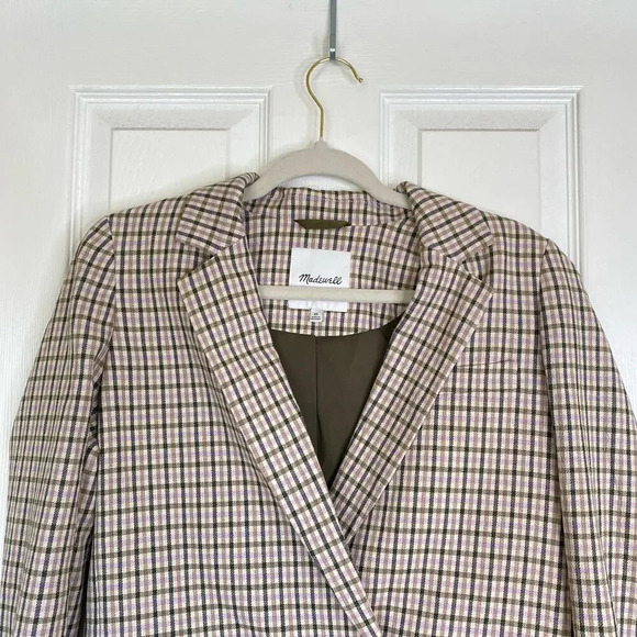MADEWELL Dorset Blazer in Albermarle Plaid Preppy Academia Size XS Autumn Fall - Picture 5 of 11